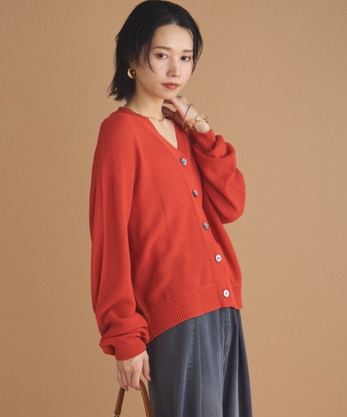 Doux archives（ドゥアルシーヴ）の「カノコ編みカーディガン（カーディガン/ボレロ・レディース・オレンジ/アイボリー/ブラウン・FREE）」の20枚目の写真