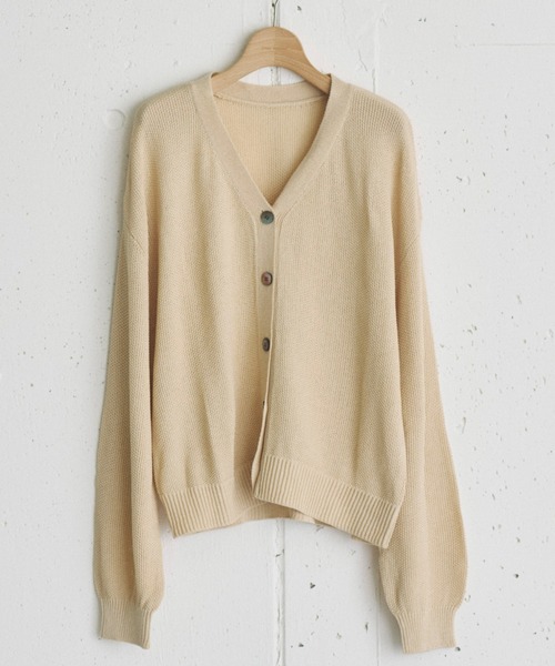 Doux archives（ドゥアルシーヴ）の「カノコ編みカーディガン（カーディガン/ボレロ・レディース・オレンジ/アイボリー/ブラウン・FREE）」の21枚目の写真