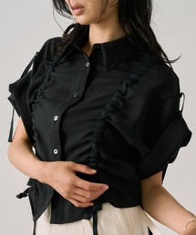 United Tokyo ブラックブラウス UNITED TOKYO｜ユナイテッド トウキョウ（レディース）のシャツ