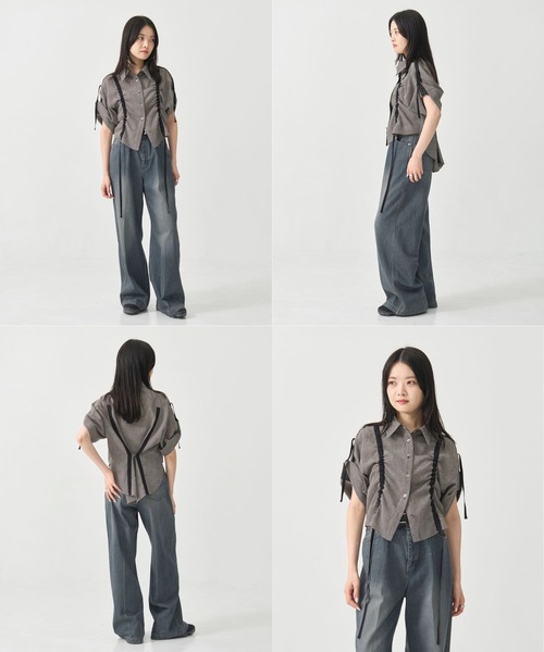 Adjustable Length Mesh Shirt｜ウォッシャブル/半袖（シャツ/ブラウス