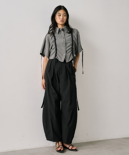 UNITED TOKYO（ユナイテッドトウキョウ）の「Adjustable Length Mesh Shirt｜ウォッシャブル/半袖（シャツ/ブラウス・レディース・ブラック/マルチ/オフホワイト/ブラック系その他・FREE）」の17枚目の写真