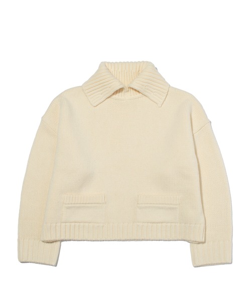 F/CE. （エフシーイー）の「F/CE. REVERSE PATTERN COLLAR KNIT / エフシーイー  リバースパターンカラーニット（ニット/セーター・メンズ・ブラック/アイボリー・SMALL）」の2枚目の写真