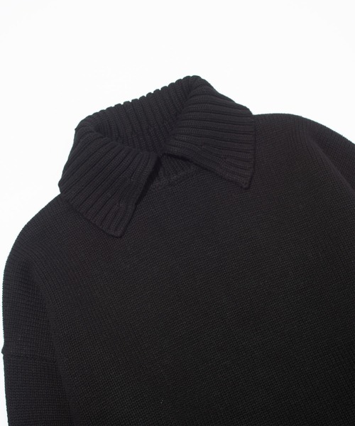 F/CE. （エフシーイー）の「F/CE. REVERSE PATTERN COLLAR KNIT / エフシーイー  リバースパターンカラーニット（ニット/セーター・メンズ・ブラック/アイボリー・SMALL）」の6枚目の写真