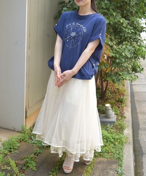 axes femme（アクシーズファム）の「裾レースチュールスカート（スカート・レディース・ブラック/グレー/キナリ・FREE）」の7枚目の写真