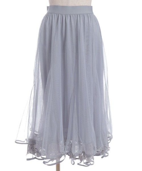 axes femme（アクシーズファム）の「裾レースチュールスカート（スカート・レディース・ブラック/グレー/キナリ・FREE）」の9枚目の写真