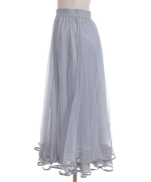 axes femme（アクシーズファム）の「裾レースチュールスカート（スカート・レディース・ブラック/グレー/キナリ・FREE）」の10枚目の写真