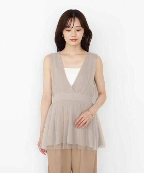 PROPORTION BODY DRESSING（プロポーションボディドレッシング）の「チュールドッキングニットジレ / 1215270811（ニット/セーター・レディース・オフホワイト/ベージュ/ダークグレー・FREE）」の21枚目の写真