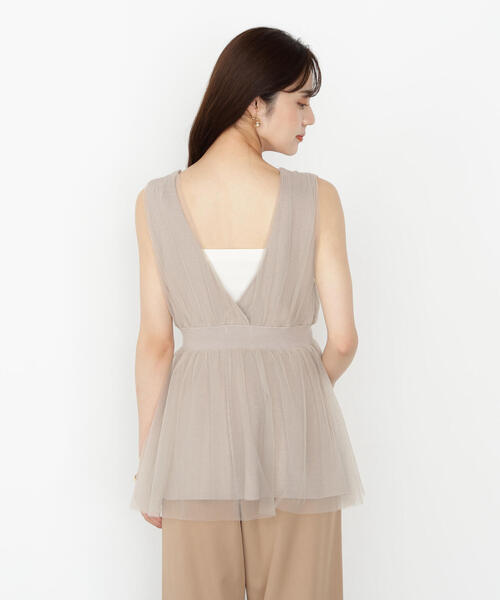 PROPORTION BODY DRESSING（プロポーションボディドレッシング）の「チュールドッキングニットジレ / 1215270811（ニット/セーター・レディース・オフホワイト/ベージュ/ダークグレー・FREE）」の19枚目の写真