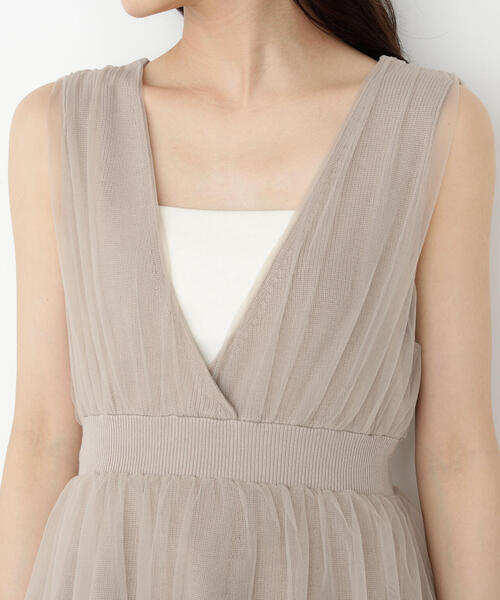PROPORTION BODY DRESSING（プロポーションボディドレッシング）の「チュールドッキングニットジレ / 1215270811（ニット/セーター・レディース・オフホワイト/ベージュ/ダークグレー・FREE）」の18枚目の写真