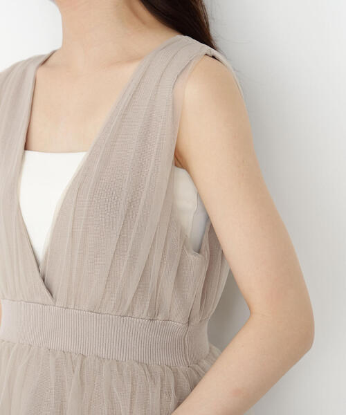 PROPORTION BODY DRESSING（プロポーションボディドレッシング）の「チュールドッキングニットジレ / 1215270811（ニット/セーター・レディース・オフホワイト/ベージュ/ダークグレー・FREE）」の17枚目の写真