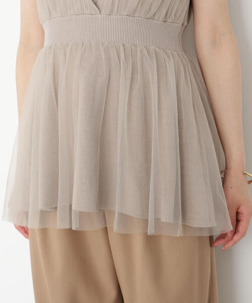 PROPORTION BODY DRESSING（プロポーションボディドレッシング）の「チュールドッキングニットジレ / 1215270811（ニット/セーター・レディース・オフホワイト/ベージュ/ダークグレー・FREE）」の16枚目の写真