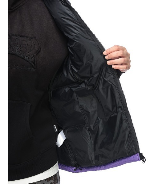 FIRST DOWN(ファーストダウン)の「パッカブル フルジップ ダウンベスト FDUSA LIGHT BUBBLE DOWN VEST F942012(ダウンベスト・メンズ・パープル/ブラック・LL/L/M)」の14枚目の写真