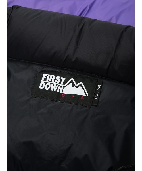 FIRST DOWN(ファーストダウン)の「パッカブル フルジップ ダウンベスト FDUSA LIGHT BUBBLE DOWN VEST F942012(ダウンベスト・メンズ・パープル/ブラック・LL/L/M)」の15枚目の写真