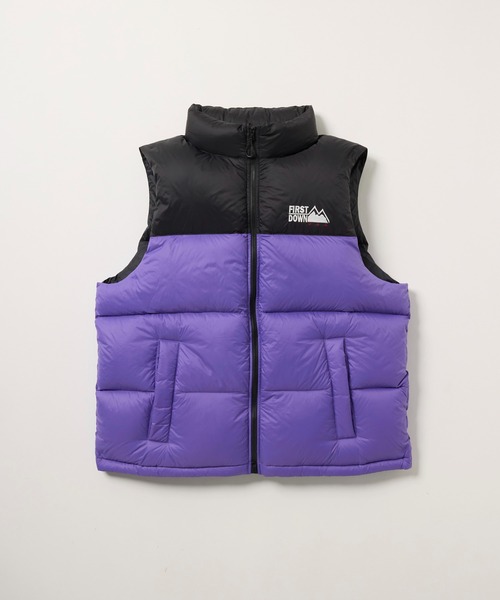 FIRST DOWN(ファーストダウン)の「パッカブル フルジップ ダウンベスト FDUSA LIGHT BUBBLE DOWN VEST F942012(ダウンベスト・メンズ・パープル/ブラック・LL/L/M)」の17枚目の写真