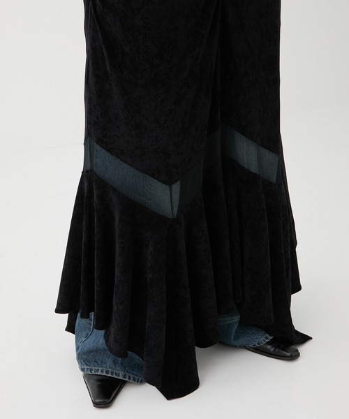 FETICO（フェティコ）の「【FETICO/フェティコ】《STUDIOUS別注》VELOUR SHEER CUT HEM DRESS/ベロアシアーカットヘムドレス/ワンピース（ドレス・レディース・ブラック/ブラウン・1/2）」の10枚目の写真