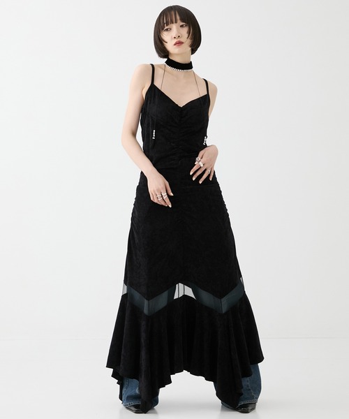 【期間限定値下げ】fetico 別注velour cut hem dress FETICO/フェティコ】《STUDIOUS別注》VELOUR SHEER CUT HEM DRESS