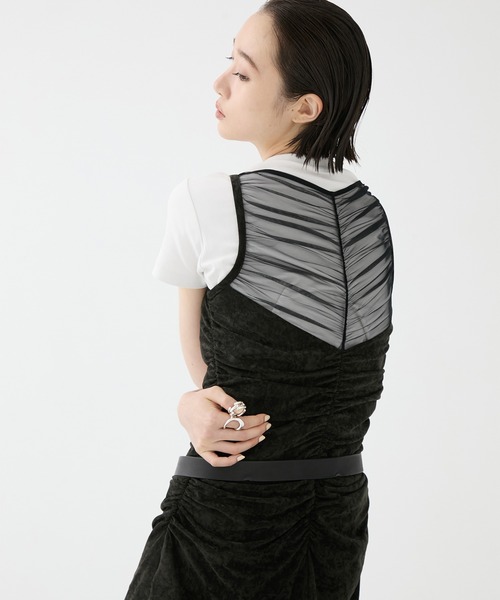 FETICO（フェティコ）の「【FETICO/フェティコ】《STUDIOUS別注》VELOUR SHEER CUT HEM DRESS/ベロアシアーカットヘムドレス/ワンピース（ドレス・レディース・ブラック/ブラウン・1/2）」の16枚目の写真