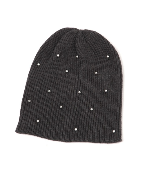 LAKOLE(ラコレ)の「ボールスタッズニットワッチ / 571142(ニットキャップ/ビーニー・レディース・チャコール/アイボリー/グレー・FREE)」の5枚目の写真