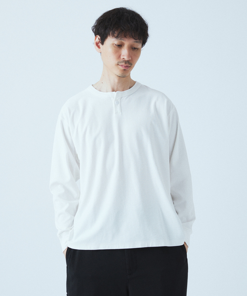 JOURNAL STANDARD(ジャーナルスタンダード)の「OE バック ピグメント ヘンリー ネック ロンT(Tシャツ/カットソー・メンズ・ブラック系その他/サックスブルー/ホワイト/パープル・MEDIUM/LARGE)」の8枚目の写真