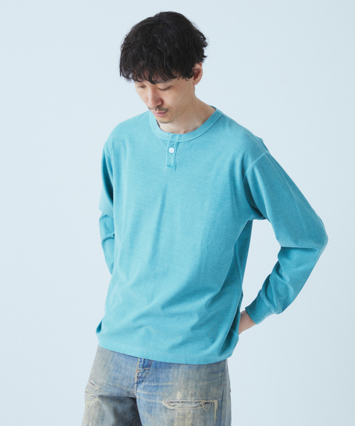 JOURNAL STANDARD(ジャーナルスタンダード)の「OE バック ピグメント ヘンリー ネック ロンT(Tシャツ/カットソー・メンズ・ブラック系その他/サックスブルー/ホワイト/パープル・MEDIUM/LARGE)」の14枚目の写真
