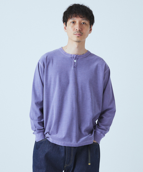 JOURNAL STANDARD(ジャーナルスタンダード)の「OE バック ピグメント ヘンリー ネック ロンT(Tシャツ/カットソー・メンズ・ブラック系その他/サックスブルー/ホワイト/パープル・MEDIUM/LARGE)」の19枚目の写真