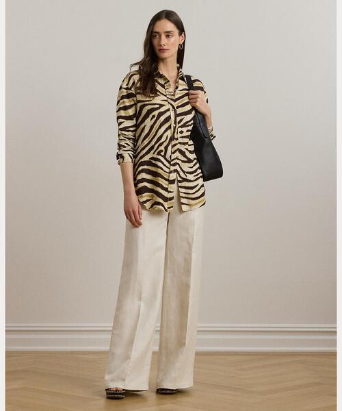 LAUREN RALPH LAUREN / ローレン ラルフ ローレン リラックス フィット ゼブラプリント リネン シャツ リラックス フィット ゼブラプリント リネン シャツ（シャツ
