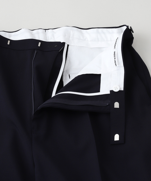 POSTELEGANT（ポステレガント）の「POSTELEGANT / ポステレガント wool waist adjust trousers（スラックス・メンズ・ネイビー・MEDIUM/LARGE）」の7枚目の写真