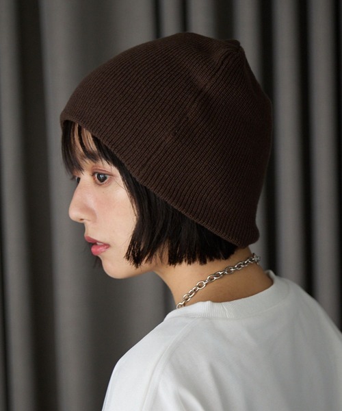 PBLIM（ページボーイリム）の「《UNISEX》ルーズニットビーニー（ニットキャップ/ビーニー・レディース・チャコールグレー/ブラック/ブラウン/ライトブルー・FREE）」の4枚目の写真