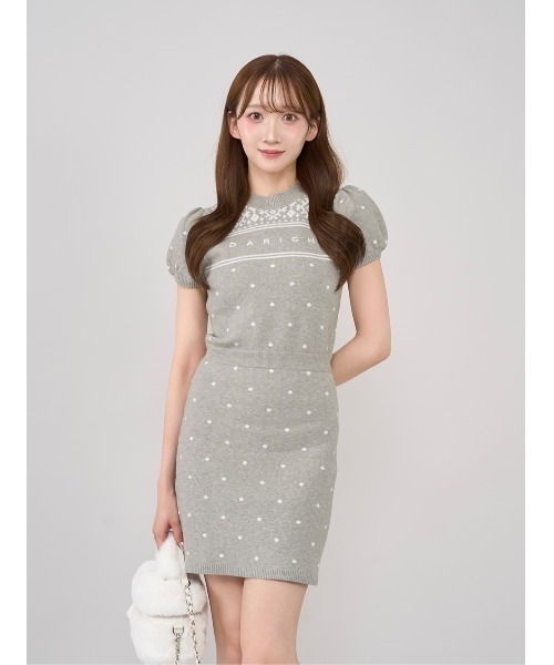 ノルディックドットニットミニワンピース（ワンピース）｜Darich