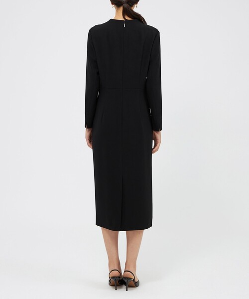 セール】コンパクトダブルクロス Vネックワンピース（ワンピース