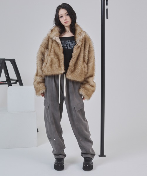 ENVYM（アンビー）の「リベットウォッシュスウェットパンツ（スウェットパンツ・レディース・グレー/ブラック・FREE）」の10枚目の写真