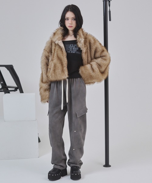 ENVYM（アンビー）の「リベットウォッシュスウェットパンツ（スウェットパンツ・レディース・グレー/ブラック・FREE）」の11枚目の写真