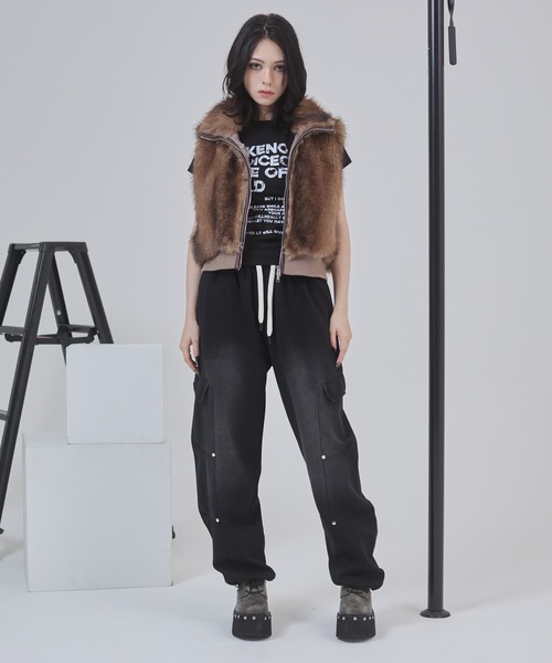 ENVYM（アンビー）の「リベットウォッシュスウェットパンツ（スウェットパンツ・レディース・グレー/ブラック・FREE）」の18枚目の写真