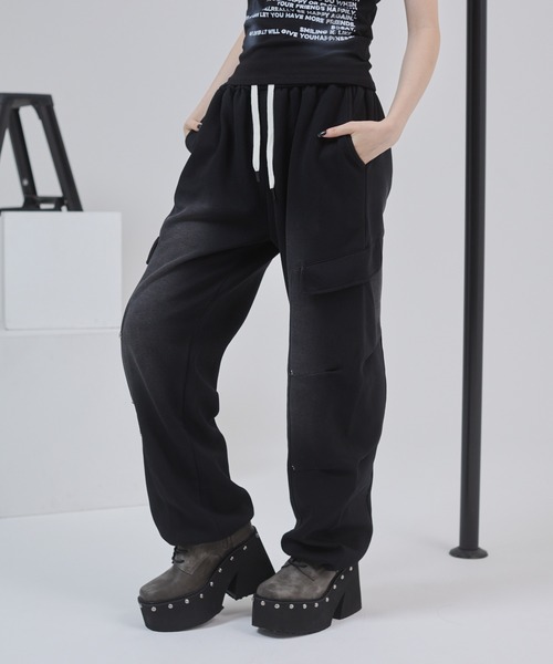 ENVYM（アンビー）の「リベットウォッシュスウェットパンツ（スウェットパンツ・レディース・グレー/ブラック・FREE）」の12枚目の写真