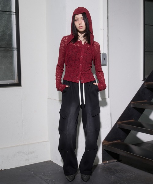 ENVYM（アンビー）の「リベットウォッシュスウェットパンツ（スウェットパンツ・レディース・グレー/ブラック・FREE）」の21枚目の写真