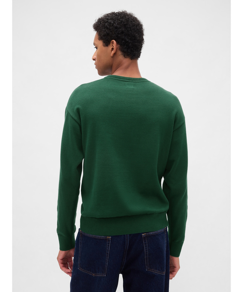 GAP(ギャップ)の「リラックスフィット GAPロゴ インターシャセーター(ニット/セーター・メンズ・ブラック/グレー/グリーン/ネイビー/ベージュ・XS/S/M/L/XL)」の10枚目の写真