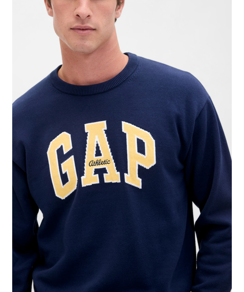 GAP(ギャップ)の「リラックスフィット GAPロゴ インターシャセーター(ニット/セーター・メンズ・ブラック/グレー/グリーン/ネイビー/ベージュ・XS/S/M/L/XL)」の5枚目の写真