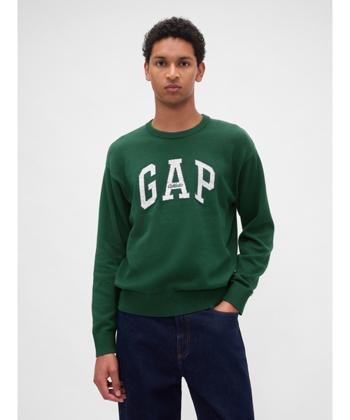 セール】リラックスフィット GAPロゴ インターシャセーター（ニット