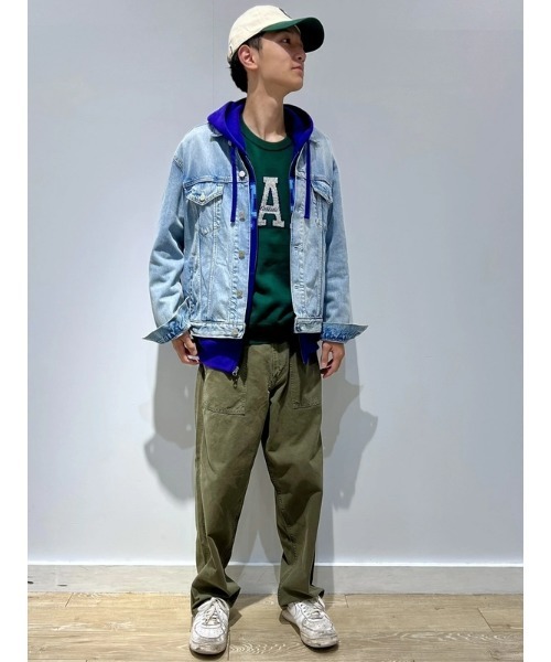 GAP(ギャップ)の「リラックスフィット GAPロゴ インターシャセーター(ニット/セーター・メンズ・ブラック/グレー/グリーン/ネイビー/ベージュ・XS/S/M/L/XL)」の13枚目の写真