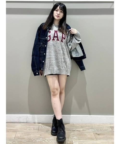 GAP(ギャップ)の「リラックスフィット GAPロゴ インターシャセーター(ニット/セーター・メンズ・ブラック/グレー/グリーン/ネイビー/ベージュ・XS/S/M/L/XL)」の16枚目の写真