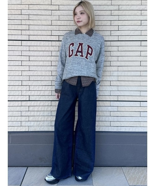 GAP(ギャップ)の「リラックスフィット GAPロゴ インターシャセーター(ニット/セーター・メンズ・ブラック/グレー/グリーン/ネイビー/ベージュ・XS/S/M/L/XL)」の6枚目の写真