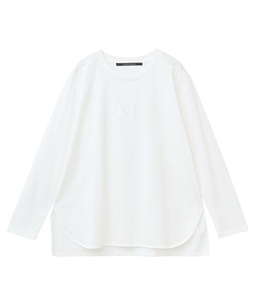 YECCA VECCA（イェッカヴェッカ）の「ラウンドヘム長袖ロゴTee（Tシャツ/カットソー・レディース・オフホワイト/シルバー・FREE）」の3枚目の写真