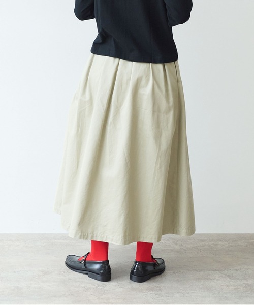 bulle de savon（ビュルデサボン）の「《early spring》チノクロス tuck スカート（スカート・レディース・ベージュ/オフホワイト・FREE）」の8枚目の写真