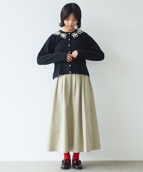 bulle de savon（ビュルデサボン）の「《early spring》チノクロス tuck スカート（スカート・レディース・ベージュ/オフホワイト・FREE）」の10枚目の写真