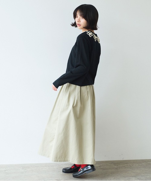 bulle de savon（ビュルデサボン）の「《early spring》チノクロス tuck スカート（スカート・レディース・ベージュ/オフホワイト・FREE）」の12枚目の写真