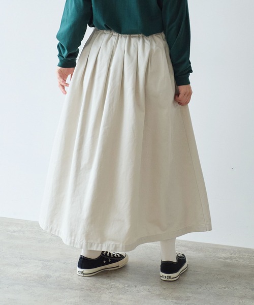 bulle de savon（ビュルデサボン）の「《early spring》チノクロス tuck スカート（スカート・レディース・ベージュ/オフホワイト・FREE）」の17枚目の写真
