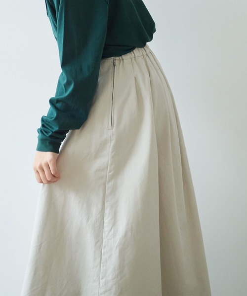 bulle de savon（ビュルデサボン）の「《early spring》チノクロス tuck スカート（スカート・レディース・ベージュ/オフホワイト・FREE）」の18枚目の写真