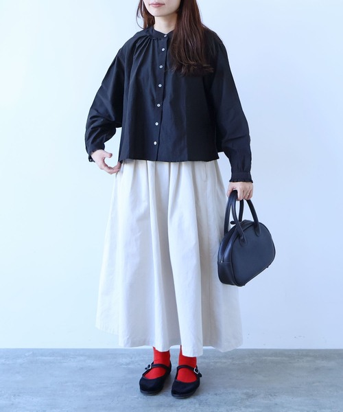 bulle de savon（ビュルデサボン）の「《early spring》チノクロス tuck スカート（スカート・レディース・ベージュ/オフホワイト・FREE）」の21枚目の写真