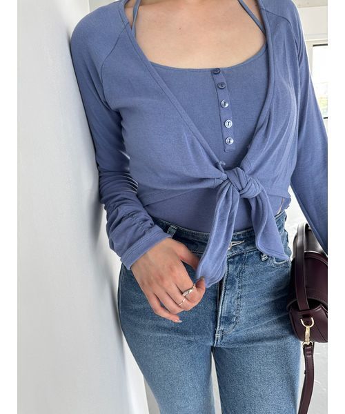 SNIDEL（スナイデル）の「【Chacott】カップインボレロプルオーバー（Tシャツ/カットソー・レディース・アイボリー/ブルー/ピンク・F）」の19枚目の写真