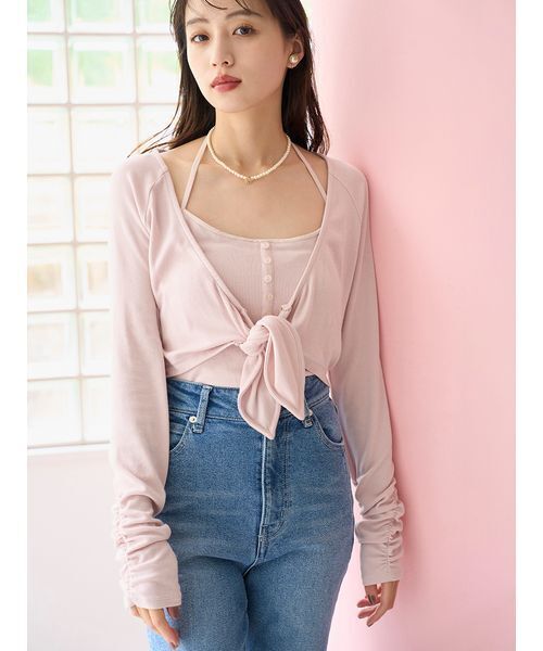 SNIDEL（スナイデル）の「【Chacott】カップインボレロプルオーバー（Tシャツ/カットソー・レディース・アイボリー/ブルー/ピンク・F）」の15枚目の写真